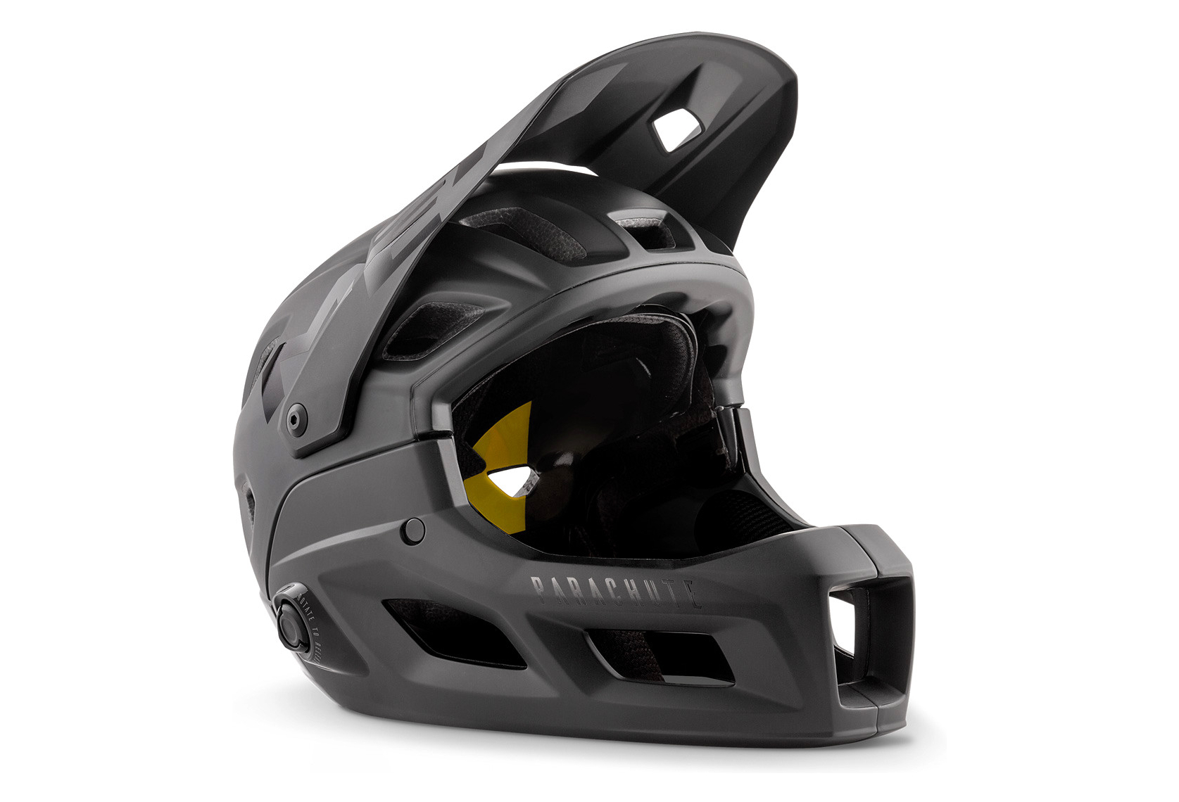 Casque avec Mentonnière Amovible Met Parachute MCR Mips Noir Mat 2021